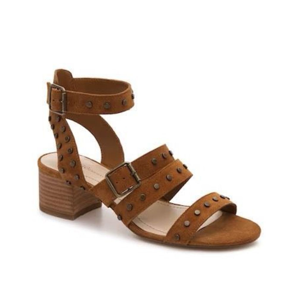 BCBGeneration Women's Bradee Suede Stacked Block Heel Sandal Size 7M